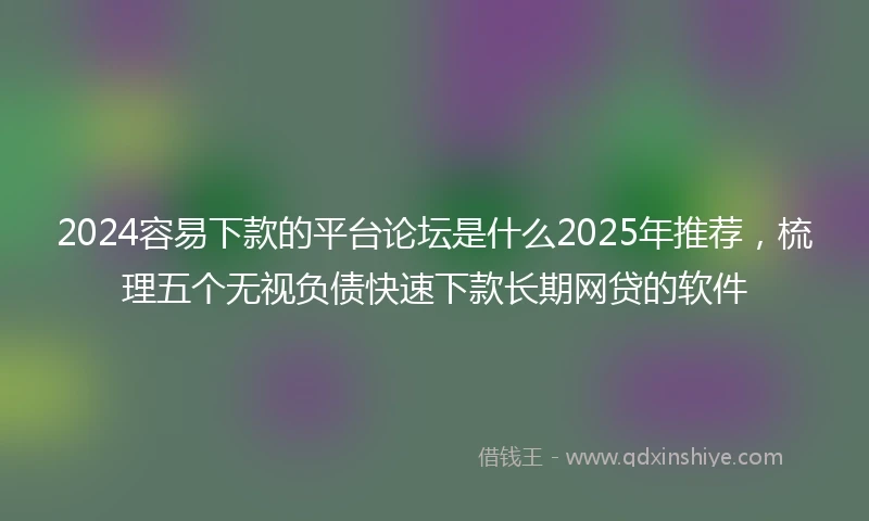 2024容易下款的平台论坛是什么2025年推荐，梳理五个无视负债快速下款长期网贷的软件