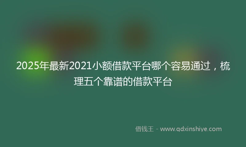 2025年最新2021小额借款平台哪个容易通过，梳理五个靠谱的借款平台