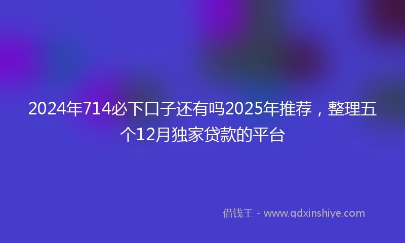 2024年714必下口子还有吗2025年推荐，整理五个12月独家贷款的平台