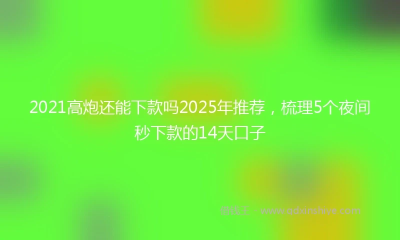 2021高炮还能下款吗2025年推荐，梳理5个夜间秒下款的14天口子