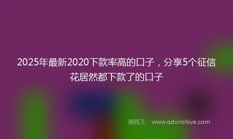 2025年最新2020下款率高的口子，分享5个征信花居然都下款了的口子