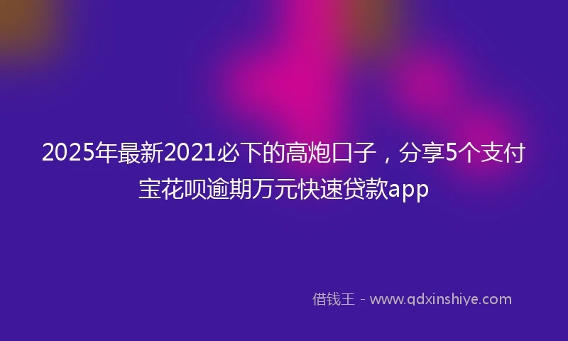 2025年最新2021必下的高炮口子，分享5个支付宝花呗逾期万元快速贷款app