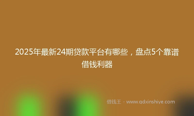 2025年最新24期贷款平台有哪些，盘点5个靠谱借钱利器