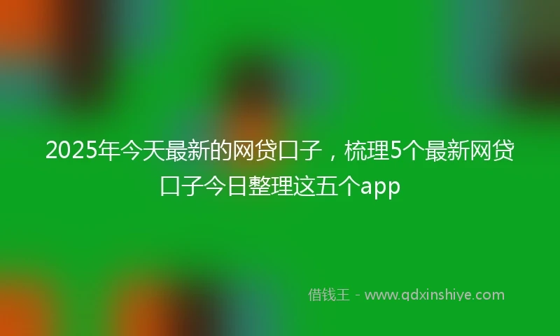 2025年今天最新的网贷口子，梳理5个最新网贷口子今日整理这五个app