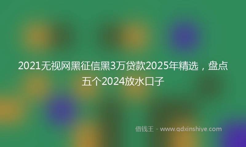2021无视网黑征信黑3万贷款2025年精选，盘点五个2024放水口子