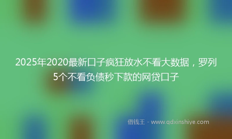 2025年2020最新口子疯狂放水不看大数据，罗列5个不看负债秒下款的网贷口子