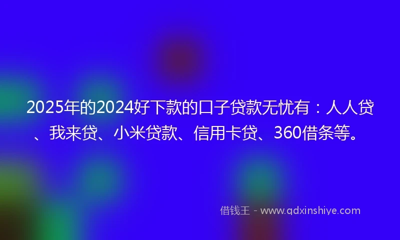 2025年的2024好下款的口子贷款无忧有：人人贷、我来贷、小米贷款、信用卡贷、360借条等。