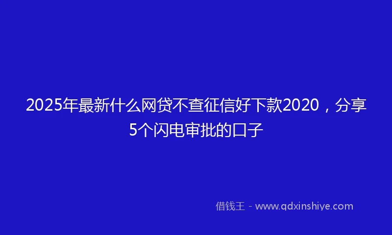 2025年最新什么网贷不查征信好下款2020，分享5个闪电审批的口子