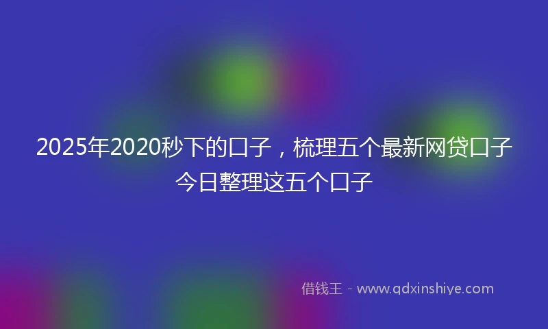 2025年2020秒下的口子，梳理五个最新网贷口子今日整理这五个口子