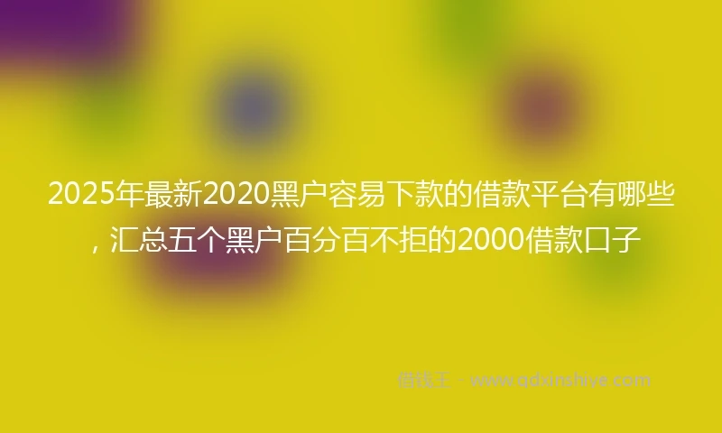 2025年最新2020黑户容易下款的借款平台有哪些,汇总五个黑户百分百不拒的2000借款口子