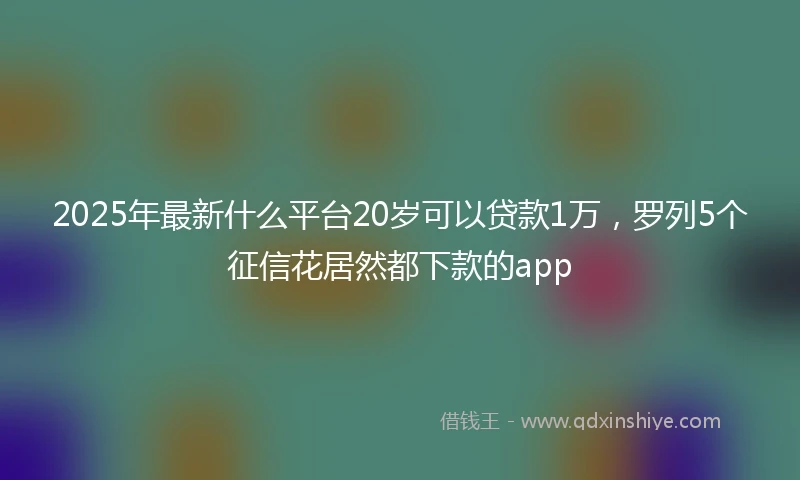 2025年最新什么平台20岁可以贷款1万，罗列5个征信花居然都下款的app