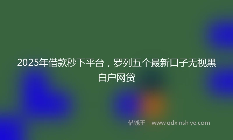 2025年借款秒下平台，罗列五个最新口子无视黑白户网贷