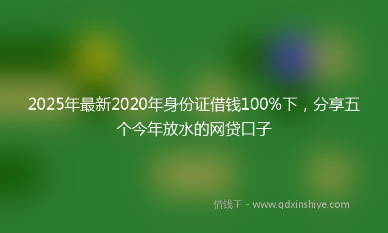 2025年最新2020年身份证借钱100%下，分享五个今年放水的网贷口子
