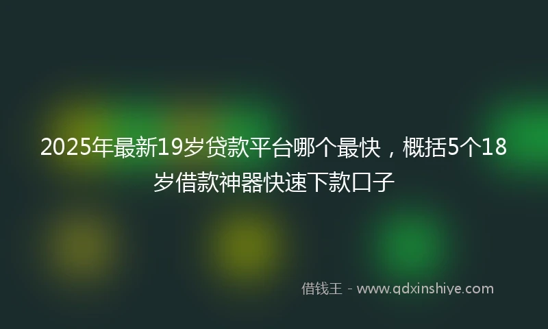 2025年最新19岁贷款平台哪个最快，概括5个18岁借款神器快速下款口子