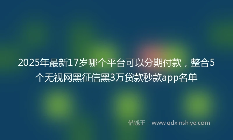 2025年最新17岁哪个平台可以分期付款，整合5个无视网黑征信黑3万贷款秒款app名单