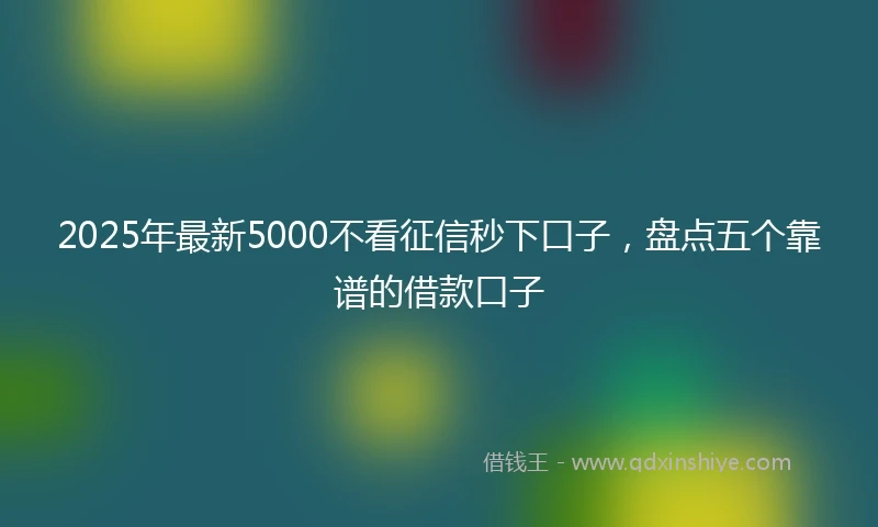 2025年最新5000不看征信秒下口子，盘点五个靠谱的借款口子