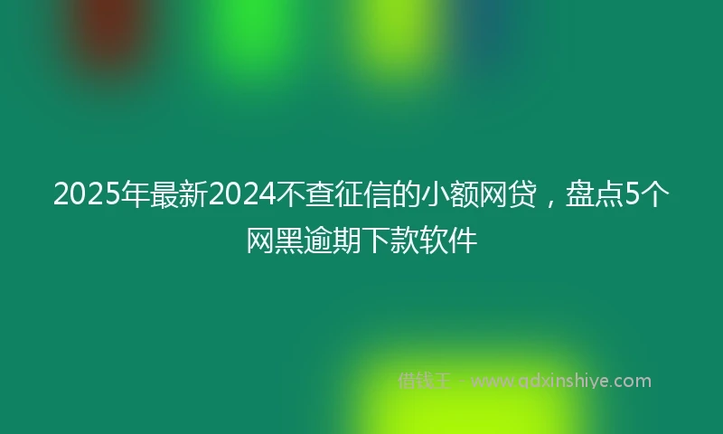 2025年最新2024不查征信的小额网贷，盘点5个网黑逾期下款软件