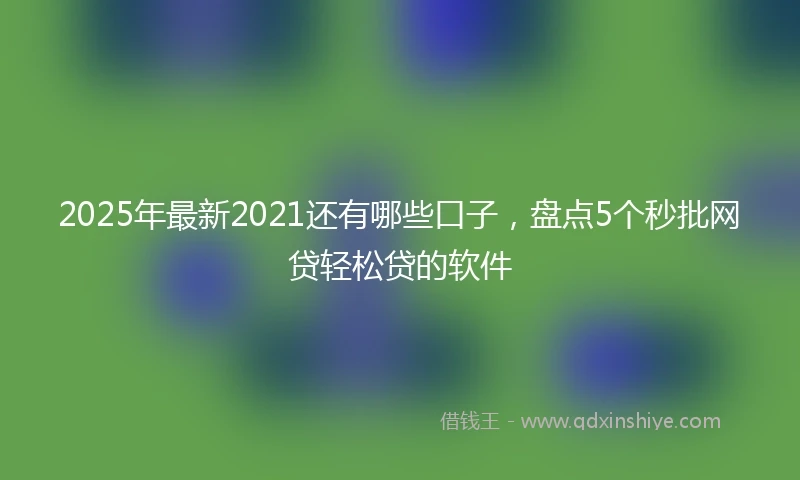 2025年最新2021还有哪些口子，盘点5个秒批网贷轻松贷的软件