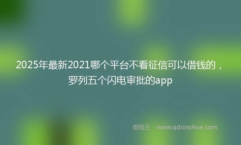 2025年最新2021哪个平台不看征信可以借钱的，罗列五个闪电审批的app