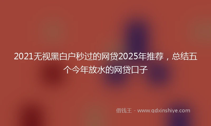 2021无视黑白户秒过的网贷2025年推荐，总结五个今年放水的网贷口子