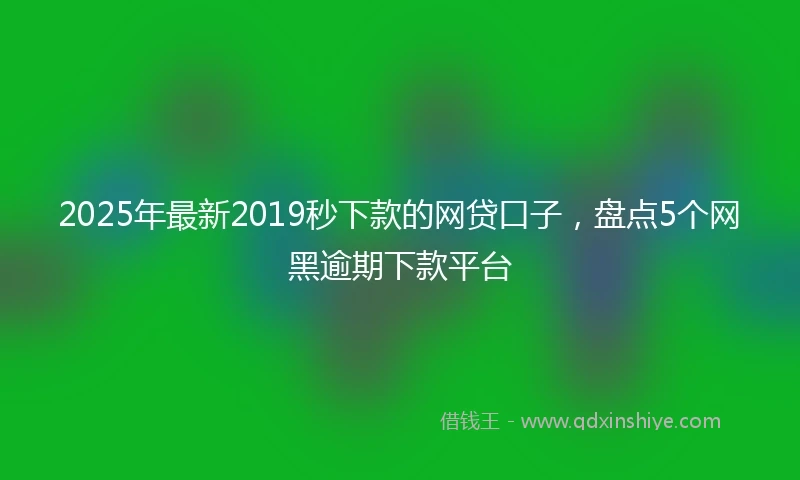 2025年最新2019秒下款的网贷口子，盘点5个网黑逾期下款平台
