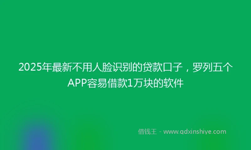 2025年最新不用人脸识别的贷款口子，罗列五个APP容易借款1万块的软件
