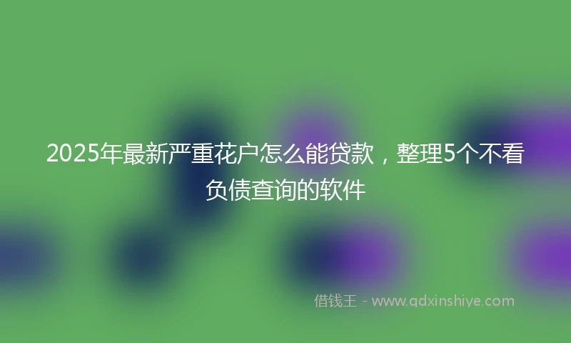 2025年最新严重花户怎么能贷款，整理5个不看负债查询的软件