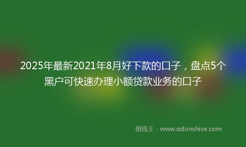 2025年最新2021年8月好下款的口子，盘点5个黑户可快速办理小额贷款业务的口子