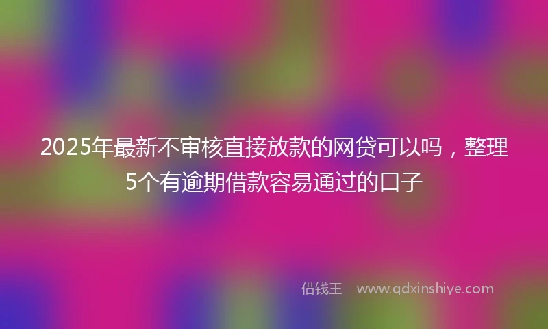 2025年最新不审核直接放款的网贷可以吗，整理5个有逾期借款容易通过的口子