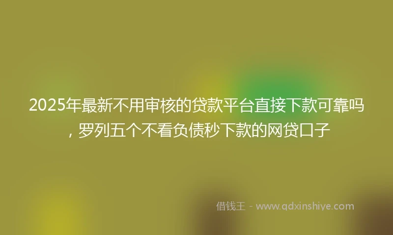 2025年最新不用审核的贷款平台直接下款可靠吗，罗列五个不看负债秒下款的网贷口子