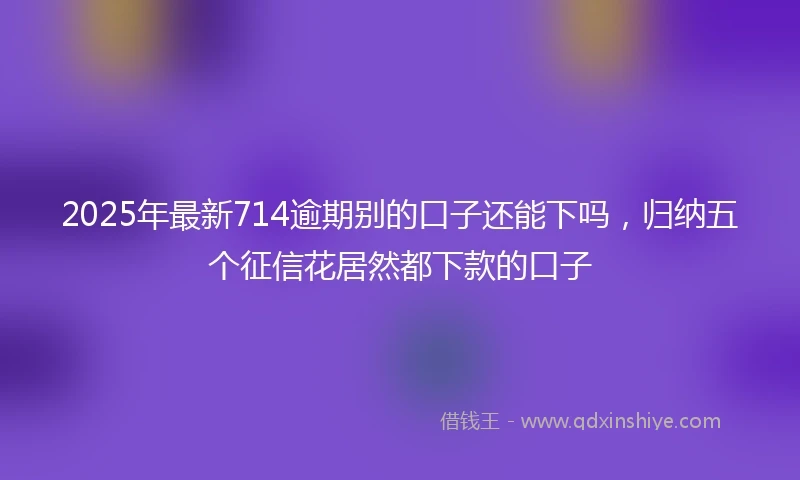 2025年最新714逾期别的口子还能下吗，归纳五个征信花居然都下款的口子