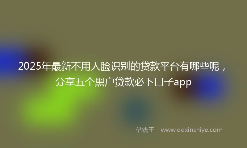 2025年最新不用人脸识别的贷款平台有哪些呢，分享五个黑户贷款必下口子app