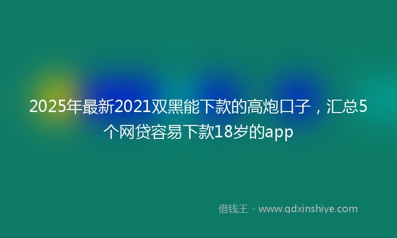 2025年最新2021双黑能下款的高炮口子，汇总5个网贷容易下款18岁的app