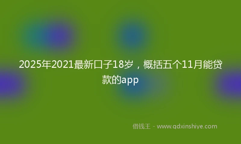 2025年2021最新口子18岁，概括五个11月能贷款的app