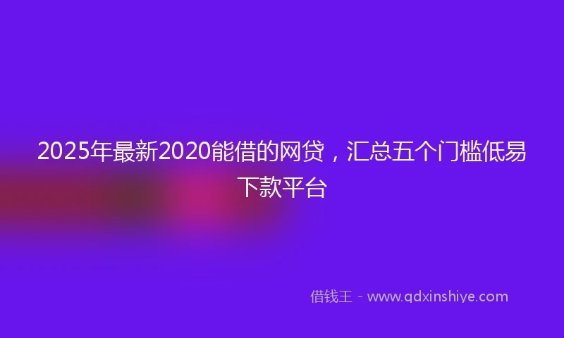 2025年最新2020能借的网贷，汇总五个门槛低易下款平台
