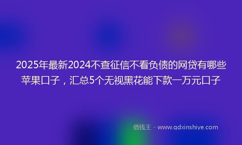 2025年最新2024不查征信不看负债的网贷有哪些苹果口子，汇总5个无视黑花能下款一万元口子