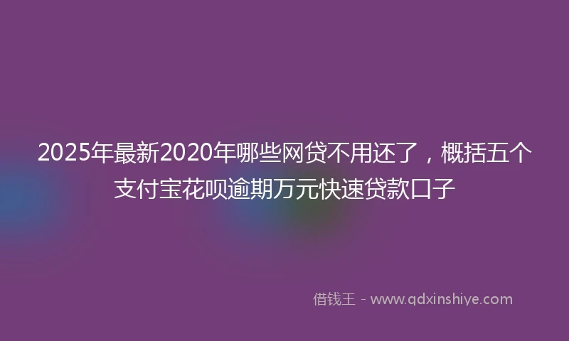 2025年最新2020年哪些网贷不用还了，概括五个支付宝花呗逾期万元快速贷款口子