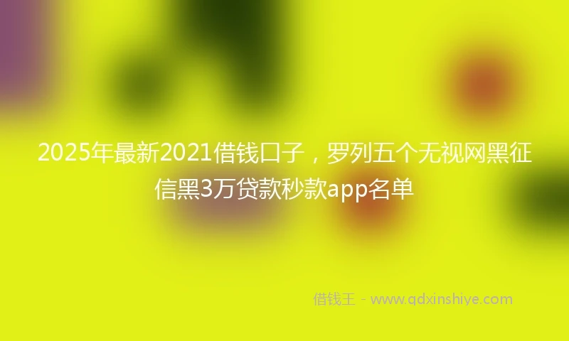 2025年最新2021借钱口子，罗列五个无视网黑征信黑3万贷款秒款app名单