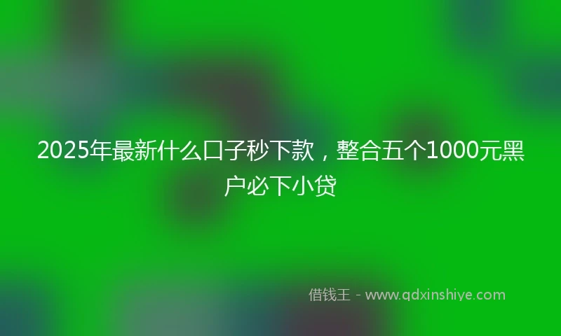 2025年最新什么口子秒下款，整合五个1000元黑户必下小贷