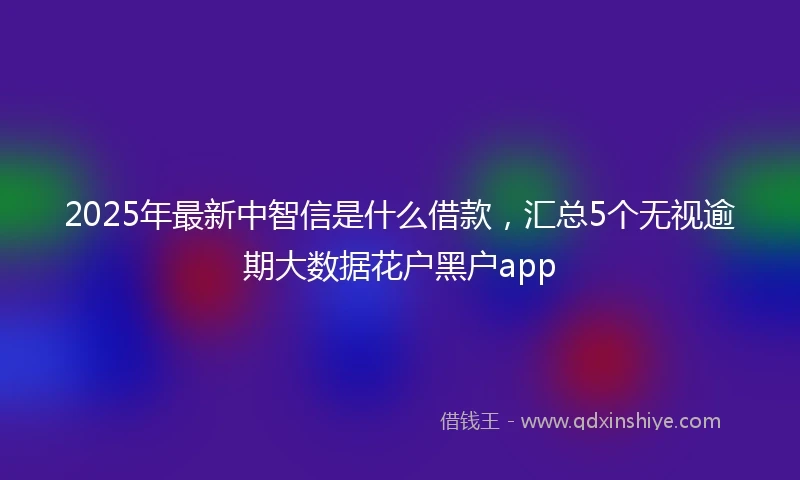 2025年最新中智信是什么借款，汇总5个无视逾期大数据花户黑户app