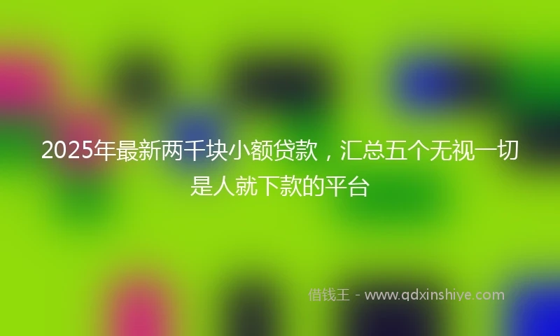 2025年最新两千块小额贷款，汇总五个无视一切是人就下款的平台