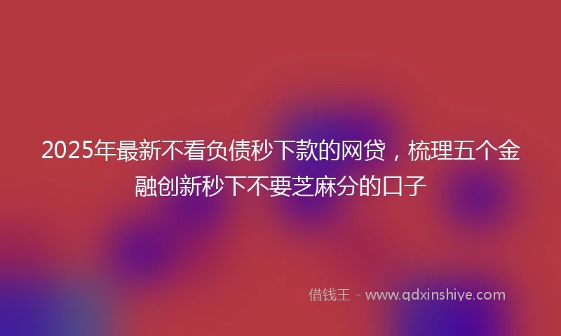 2025年最新不看负债秒下款的网贷，梳理五个金融创新秒下不要芝麻分的口子