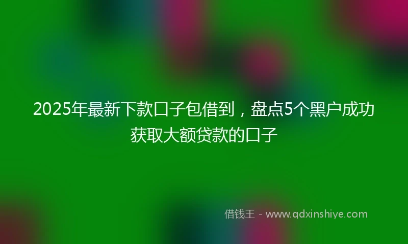 2025年最新下款口子包借到，盘点5个黑户成功获取大额贷款的口子
