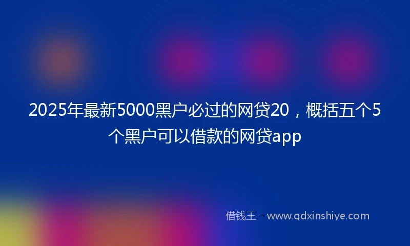 2025年最新5000黑户必过的网贷20，概括五个5个黑户可以借款的网贷app