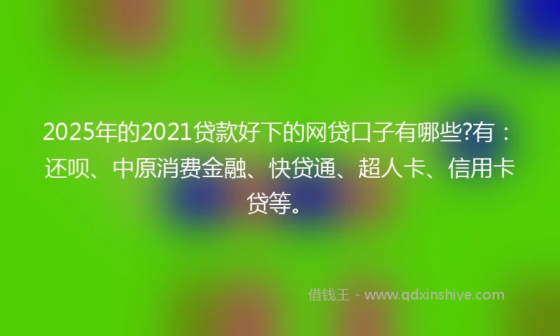 2025年的2021贷款好下的网贷口子有哪些?有：还呗、中原消费金融、快贷通、超人卡、信用卡贷等。