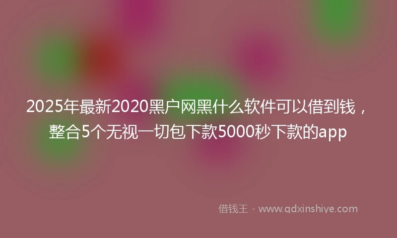 2025年最新2020黑户网黑什么软件可以借到钱，整合5个无视一切包下款5000秒下款的app
