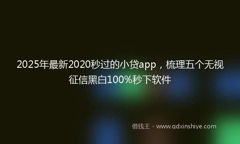 2025年最新2020秒过的小贷app，梳理五个无视征信黑白100%秒下软件