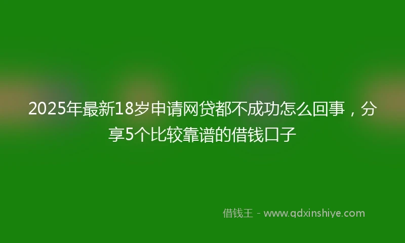 2025年最新18岁申请网贷都不成功怎么回事，分享5个比较靠谱的借钱口子