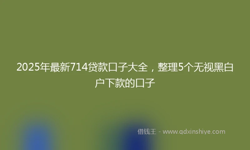 2025年最新714贷款口子大全，整理5个无视黑白户下款的口子