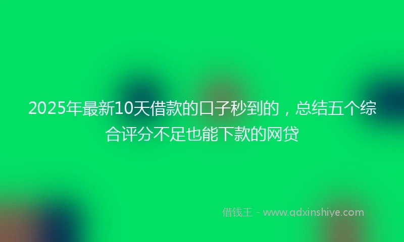 2025年最新10天借款的口子秒到的，总结五个综合评分不足也能下款的网贷